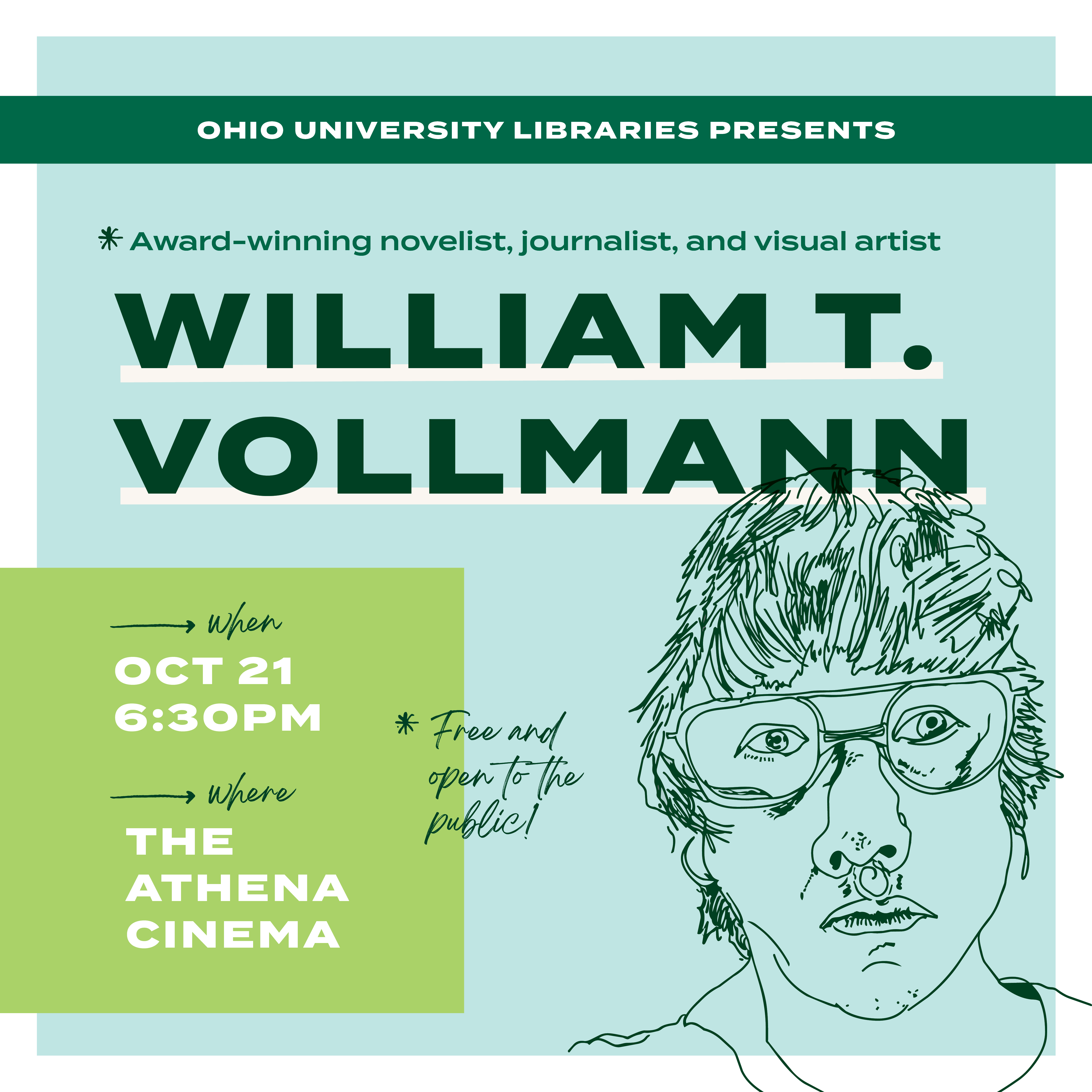 Ohio University Libraries to host award-winning author William T